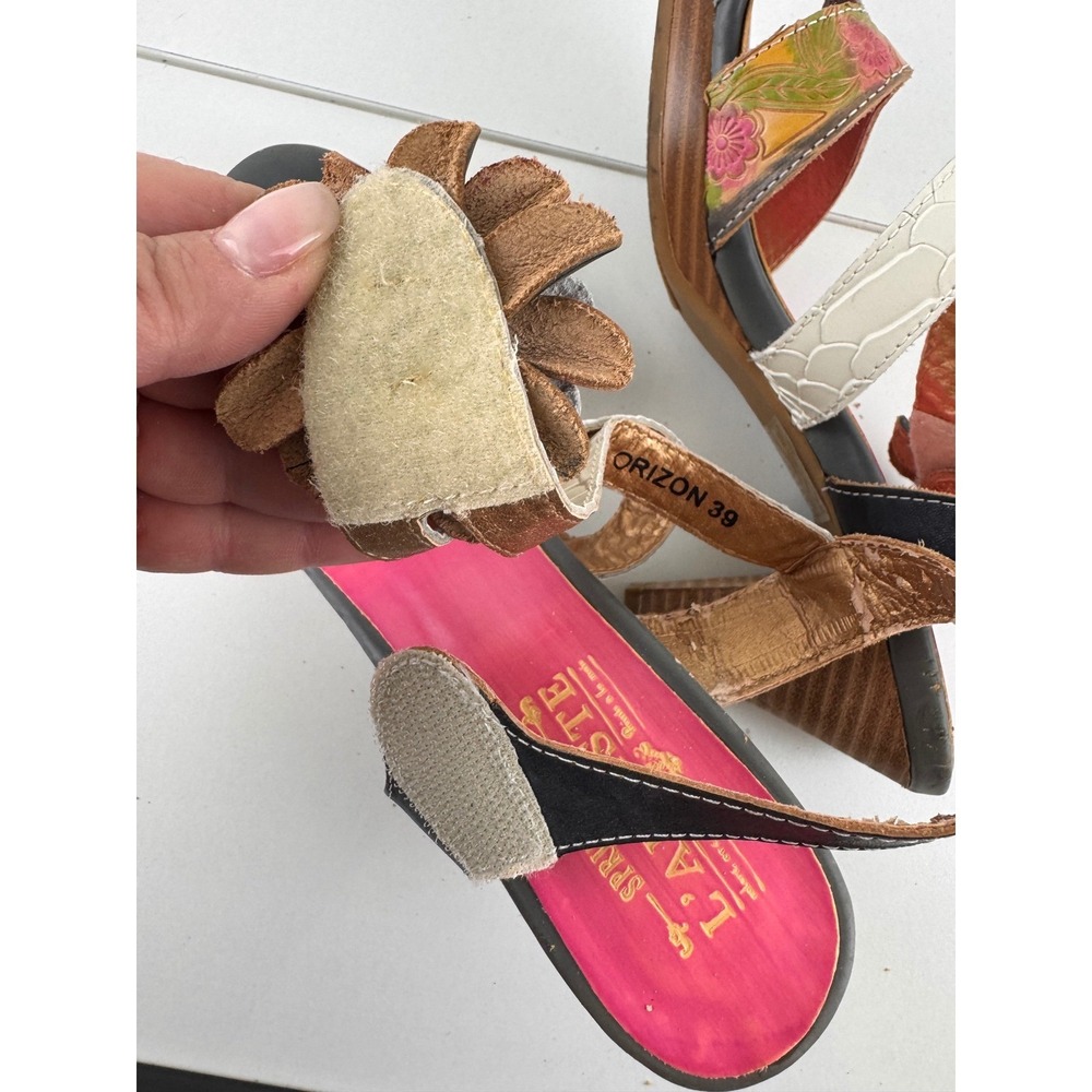 Multicolor Floral Accent Women’s Sandals in Pink, Cream & Gray - Picture 6 of 8